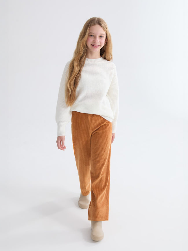 LCW Kids Girls Velvet Sweatpants With Elasticated Waist Hover Image