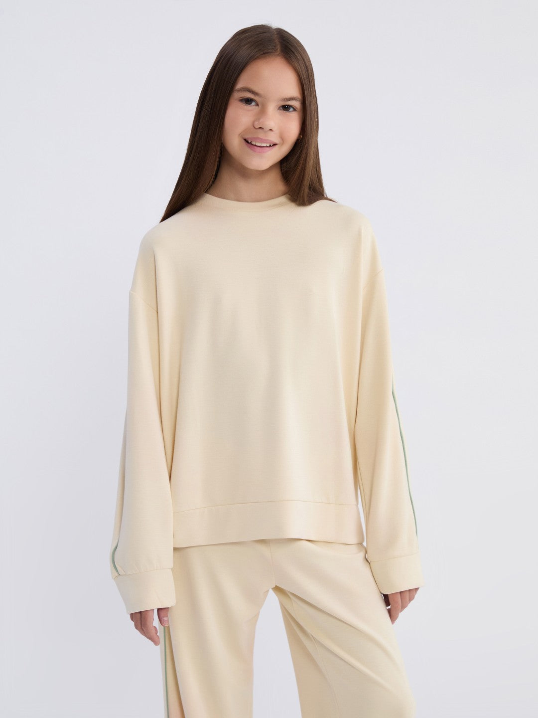 LCW Kids Crew Neck Girls Tracksuit Set