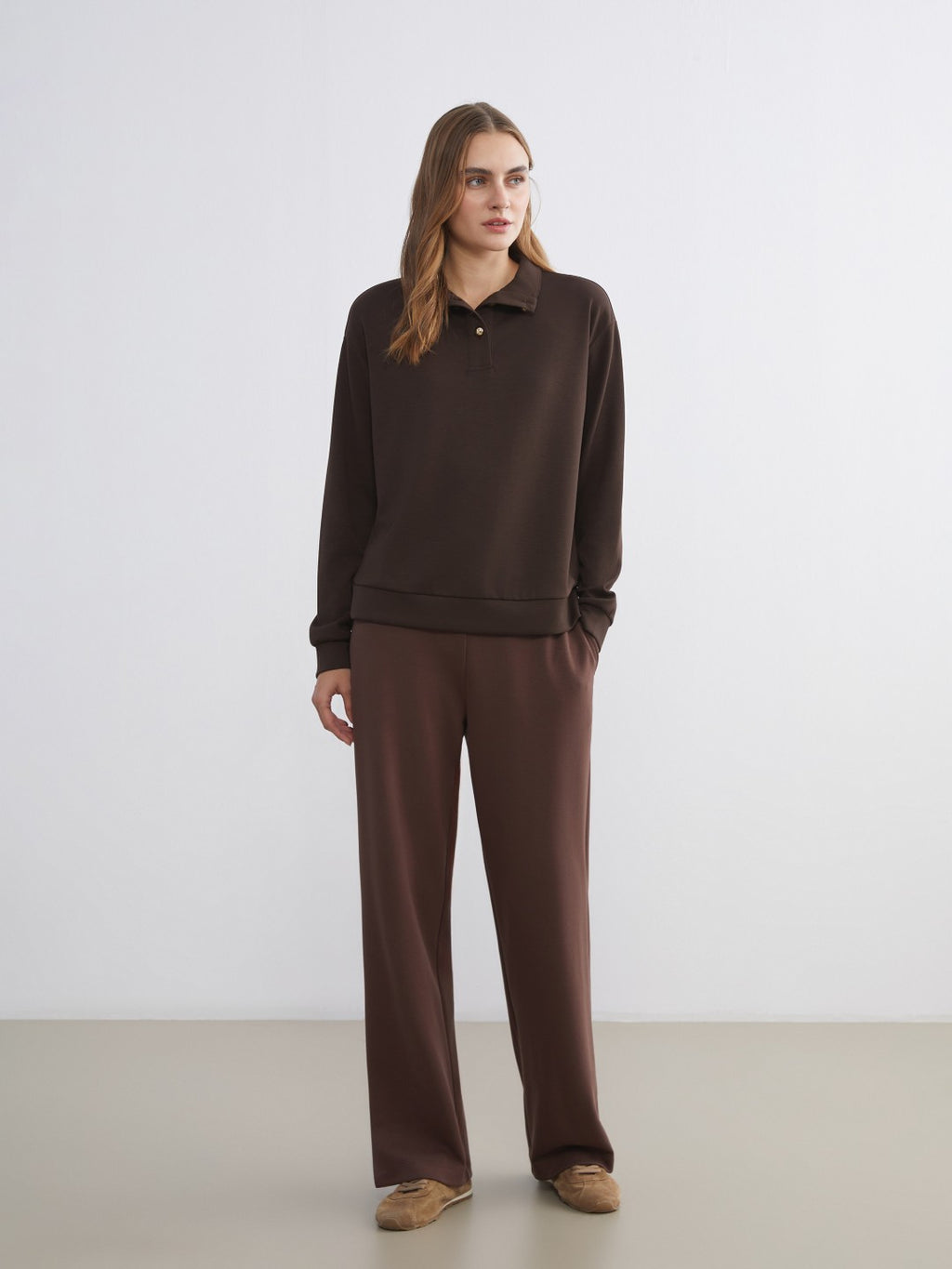 LCW Basic Funnel Neck Women Sweatshirt