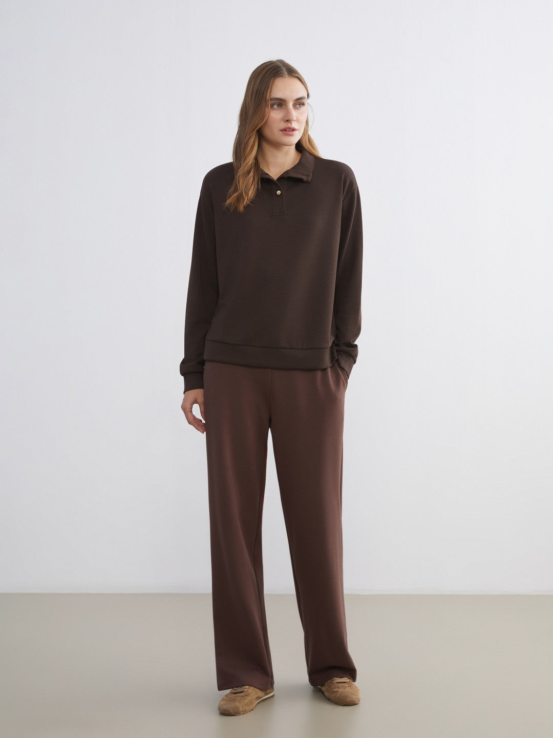 LCW Basic Funnel Neck Women Sweatshirt