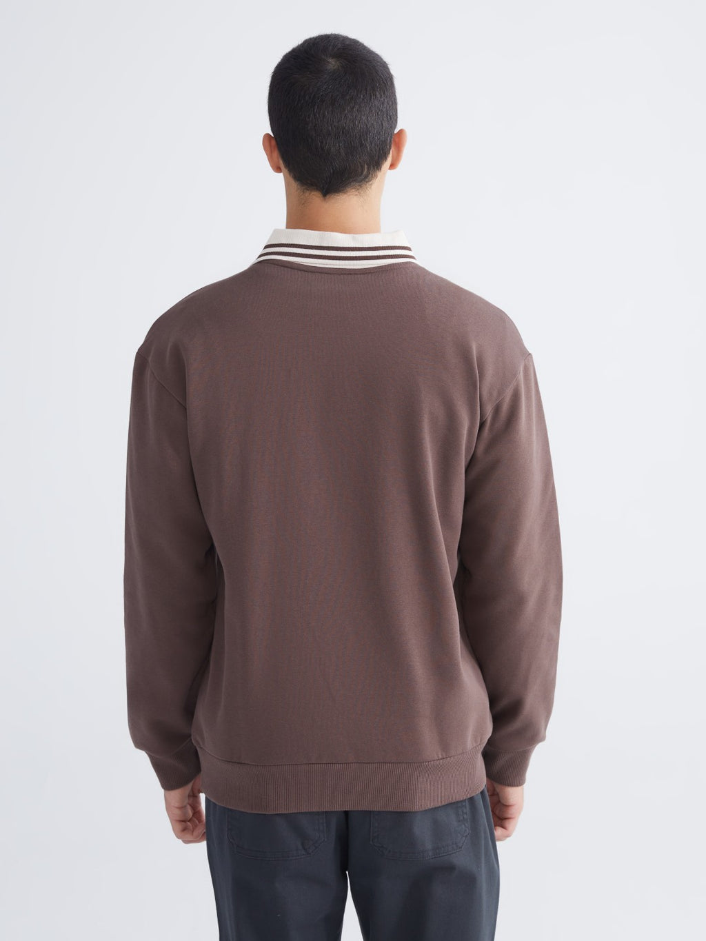 Xside Polo Neck Printed Oversize Men Sweatshirt