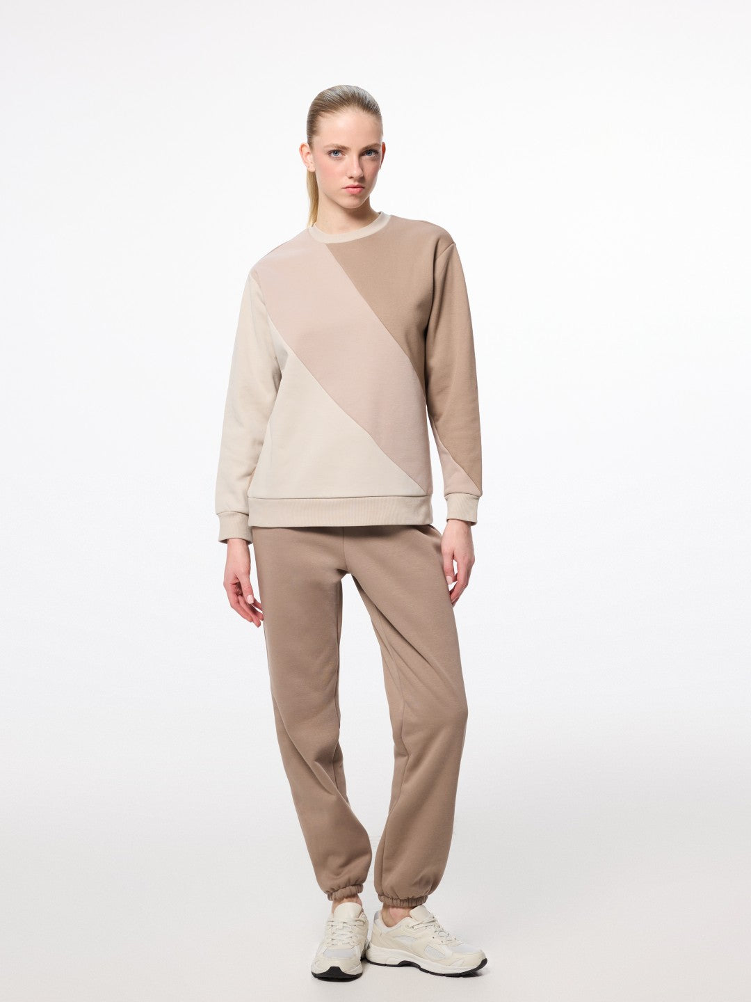 LCW Basic Color Block Oversize Women Sweatshirt