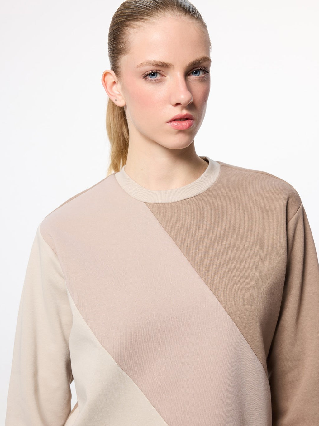 LCW Basic Color Block Oversize Women Sweatshirt