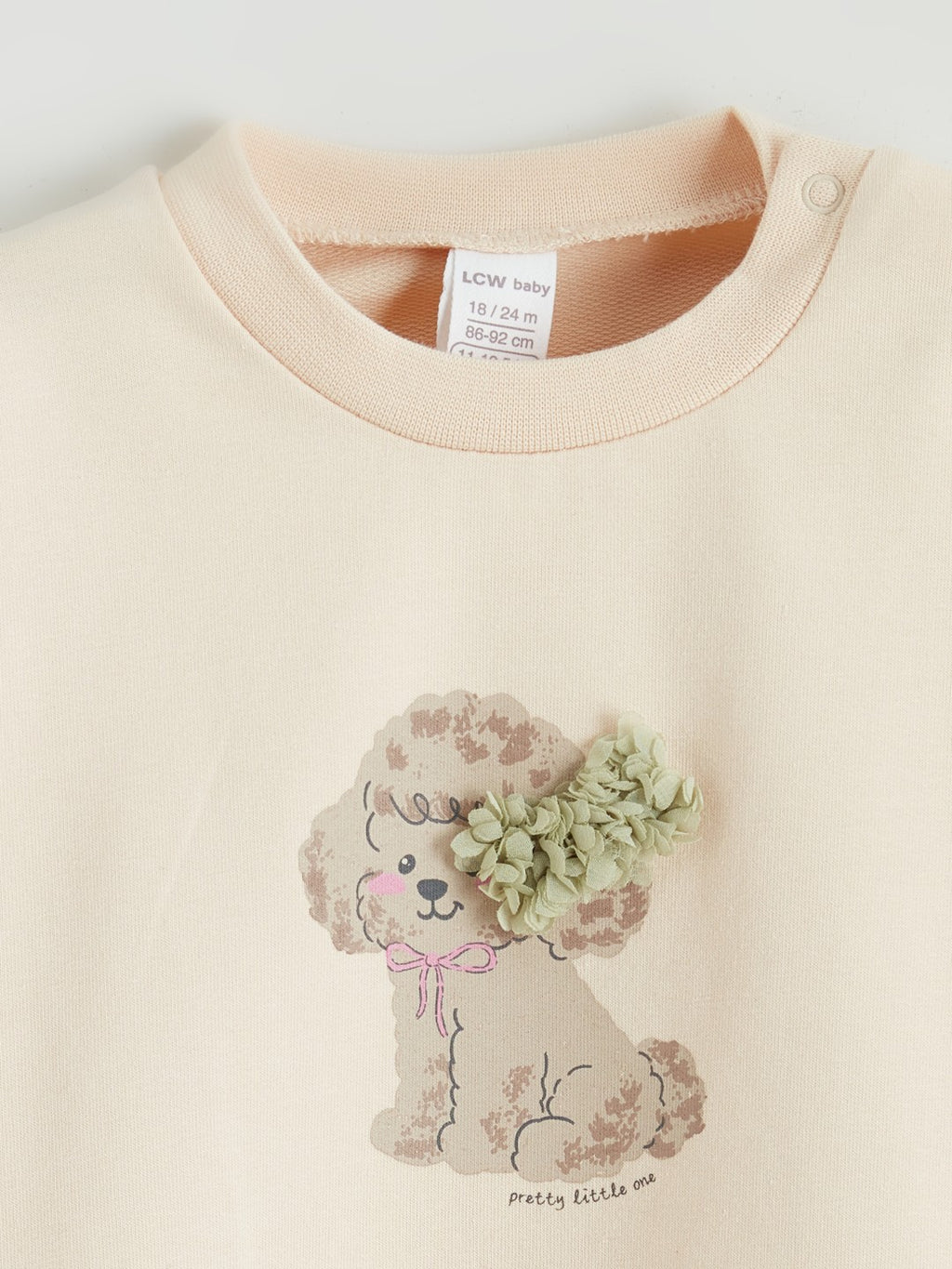 LCW Baby Crew Neck Printed Baby Girls Sweatshirt And Tights 2 Pack