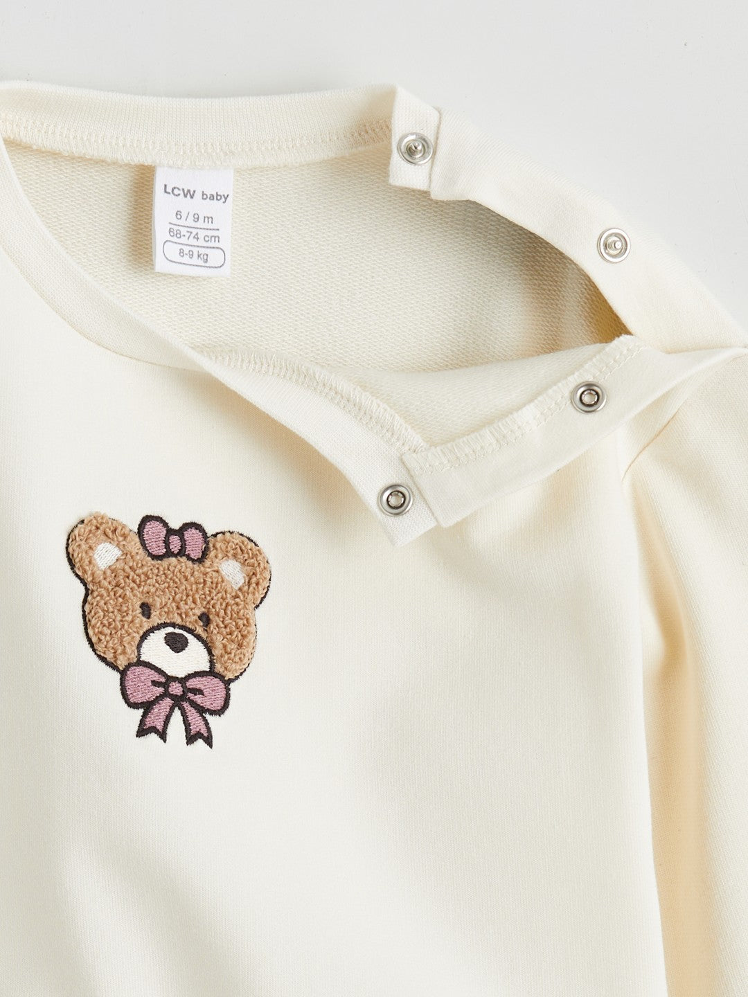 LCW Baby Embroidered Baby Girls Sweatshirt And Leggings