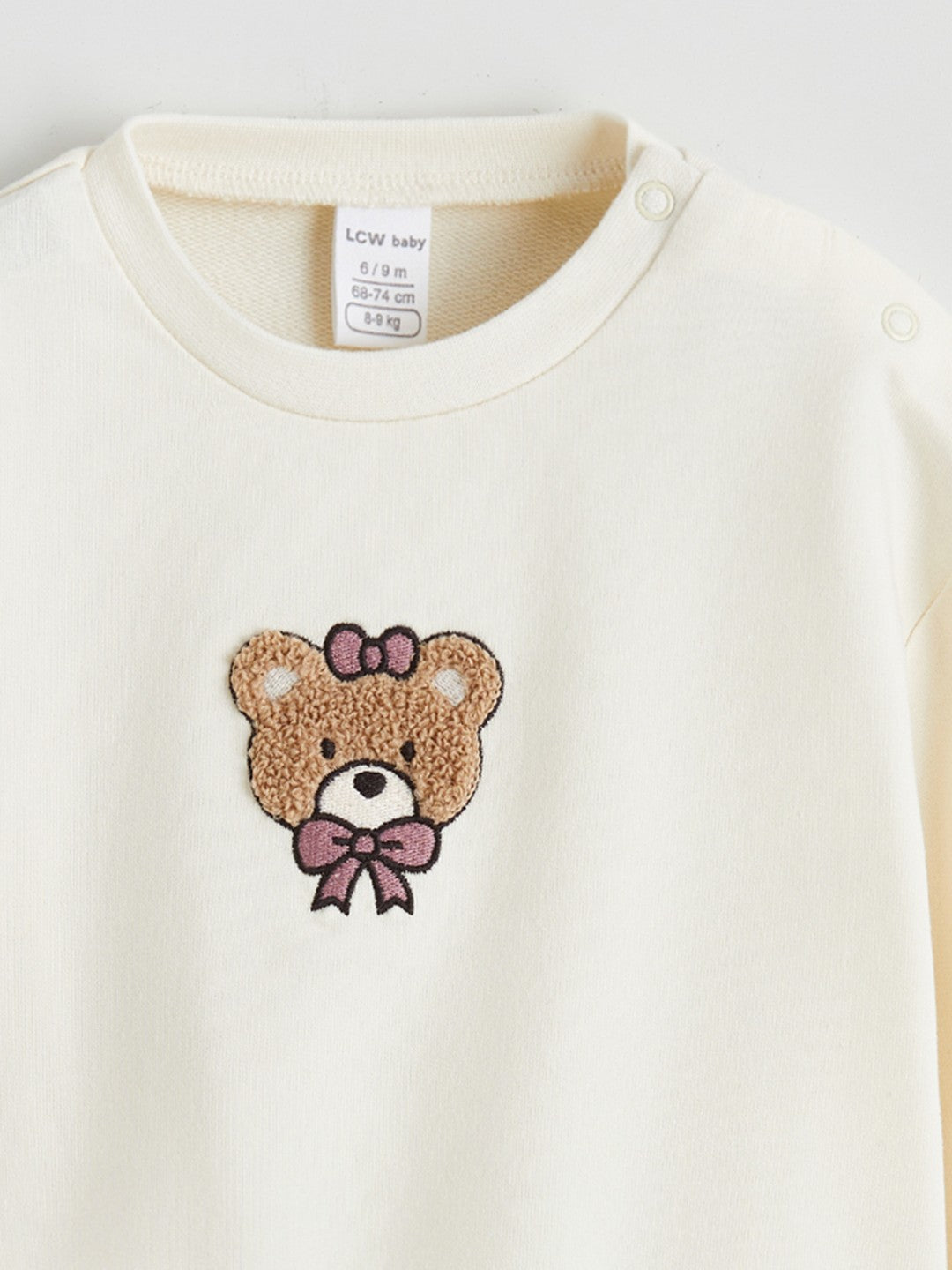 LCW Baby Embroidered Baby Girls Sweatshirt And Leggings