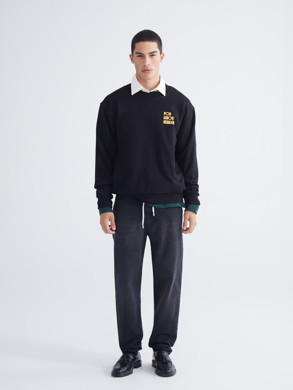 Xside Crew Neck Printed Men Thick Sweatshirt