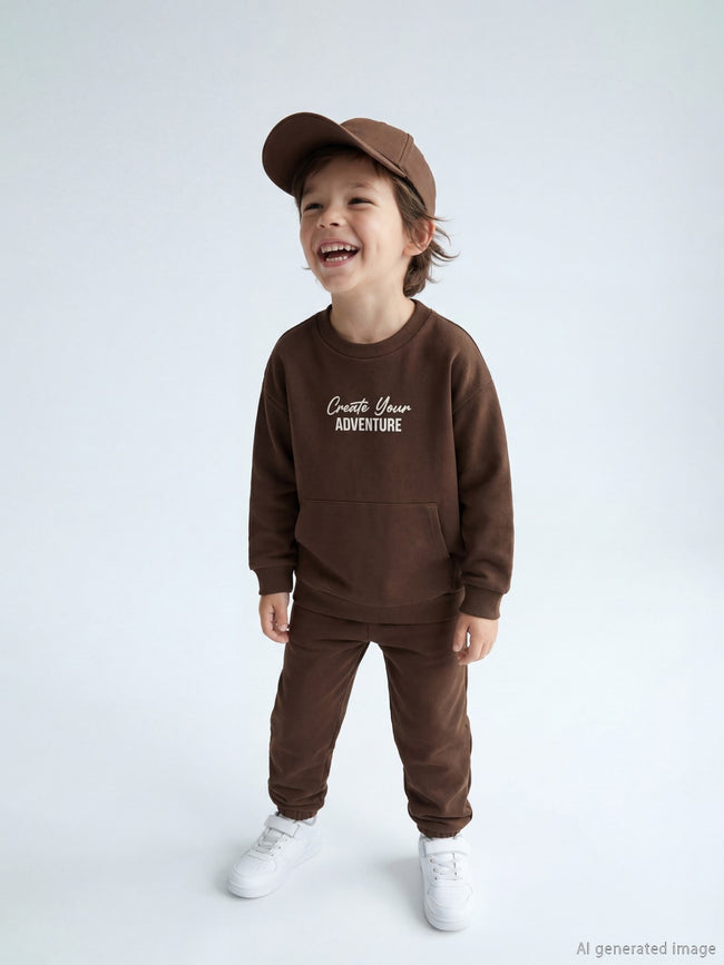 LCW Kids Crew Neck Boys Tracksuit Set Hover Image