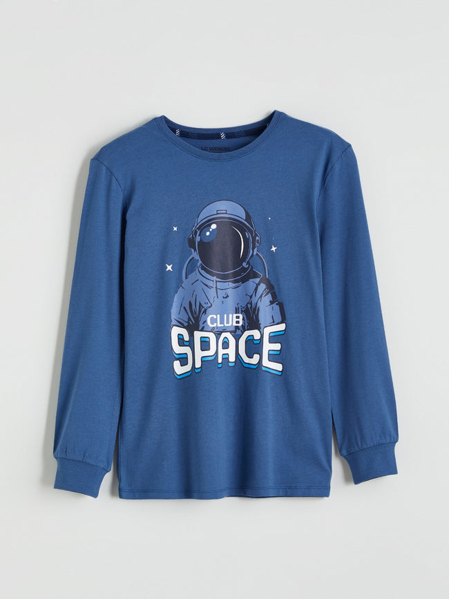 LCW Kids Crew Neck Printed Boys Pyjama Set Main Image