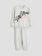 LCW Kids Crew Neck Boys Tracksuit Set