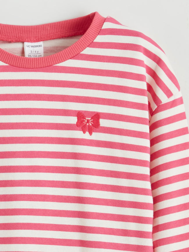 LCW Kids Crew Neck Striped Girls T-Shirt Main Image