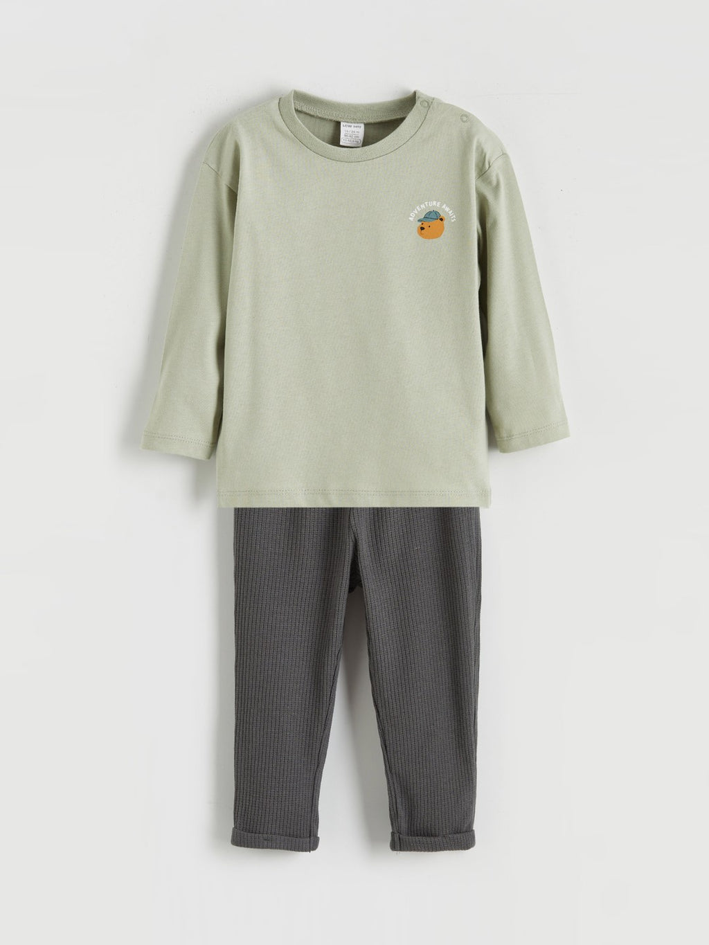 LCW Baby Crew Neck Baby Boys T-Shirt And Sweatpants