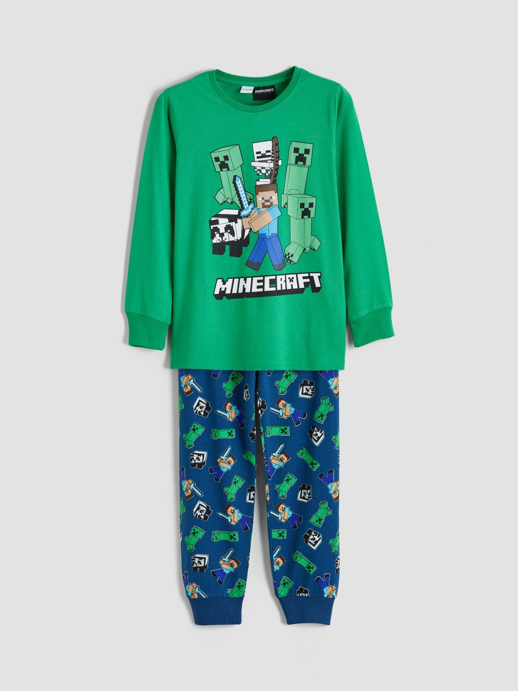 LCW Kids Crew Neck Minecraft Printed Boys Pyjama Set