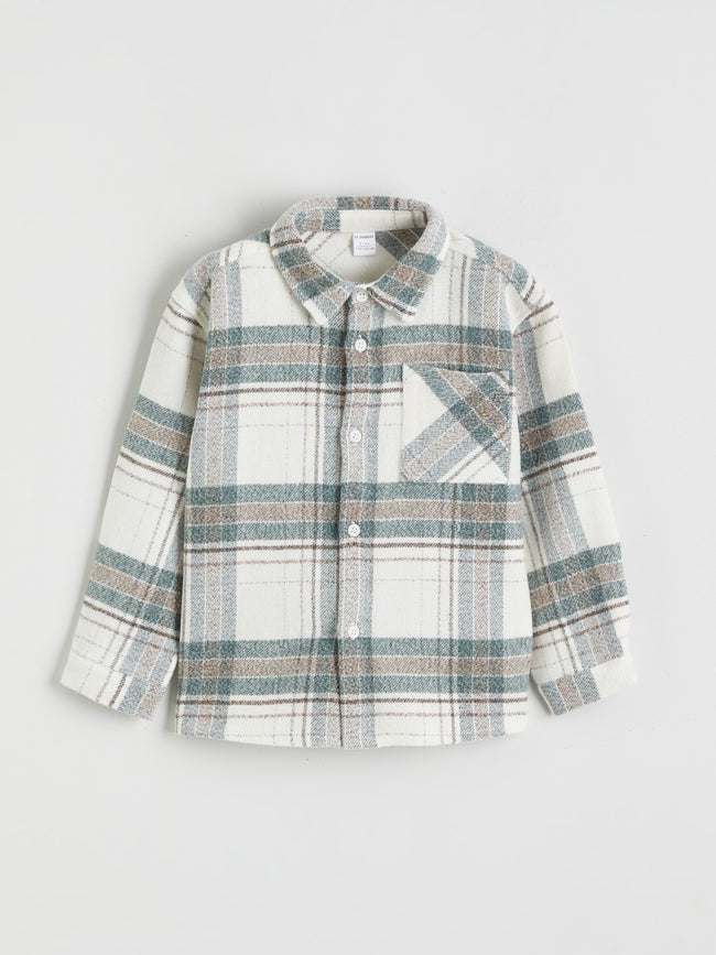 LCW Kids Long Sleeve Plaid Boys Shirt Hover Image