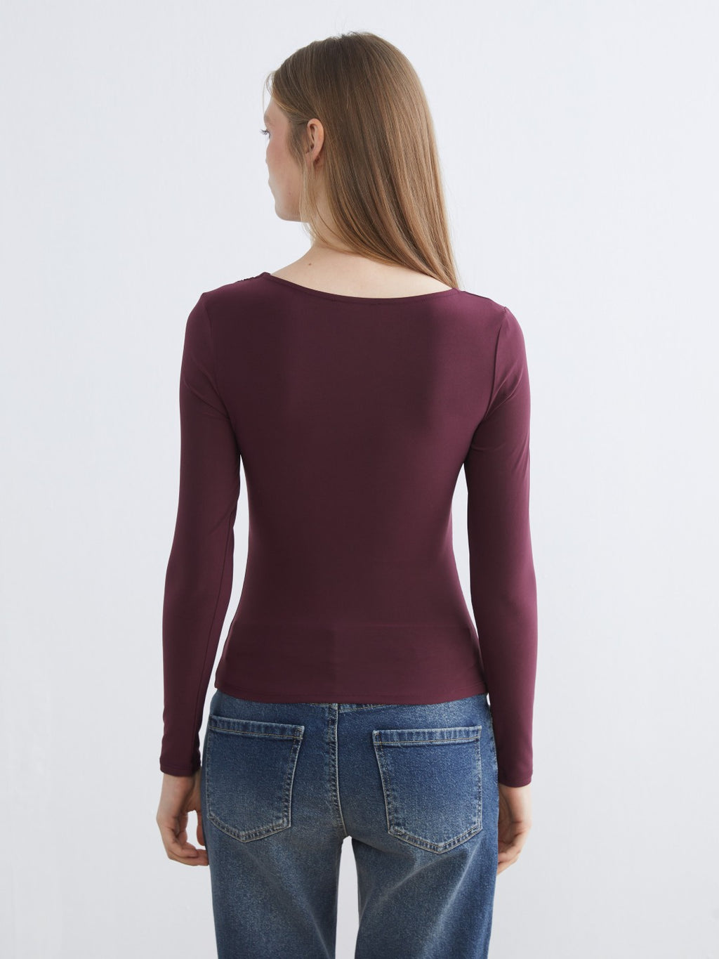 LCW Vision Asymmetric V-Neck Ruched Blouse