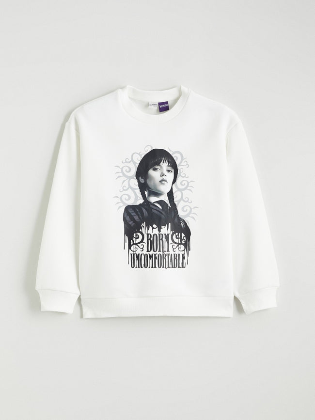 LCW Kids Girl Ecru Sweatshirt Hover Image