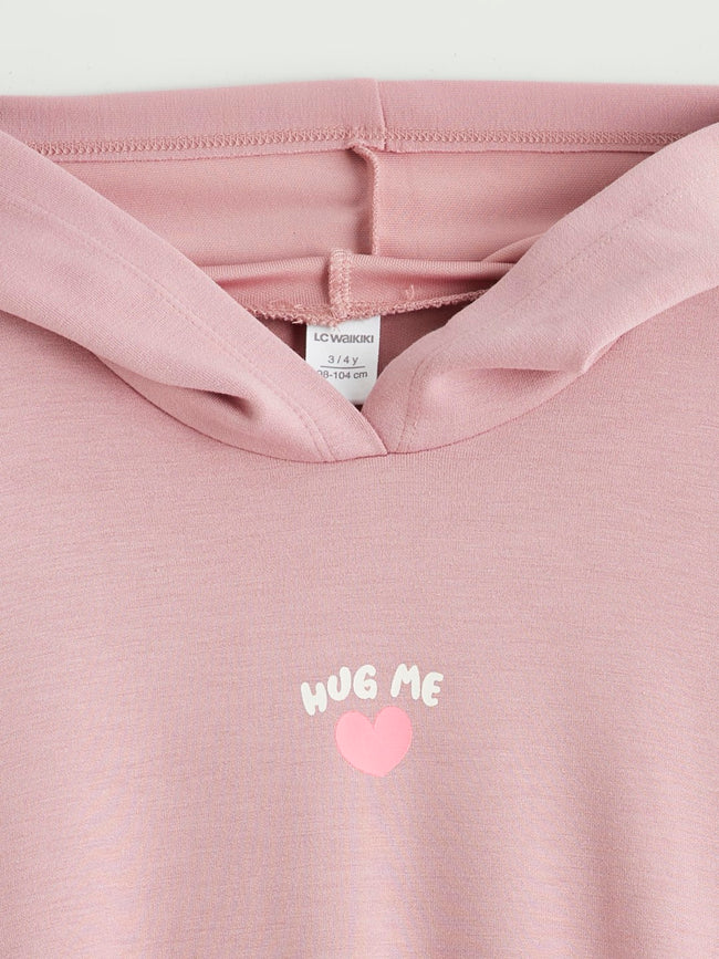 LCW Kids Hooded Printed Girls Sweatshirt Main Image