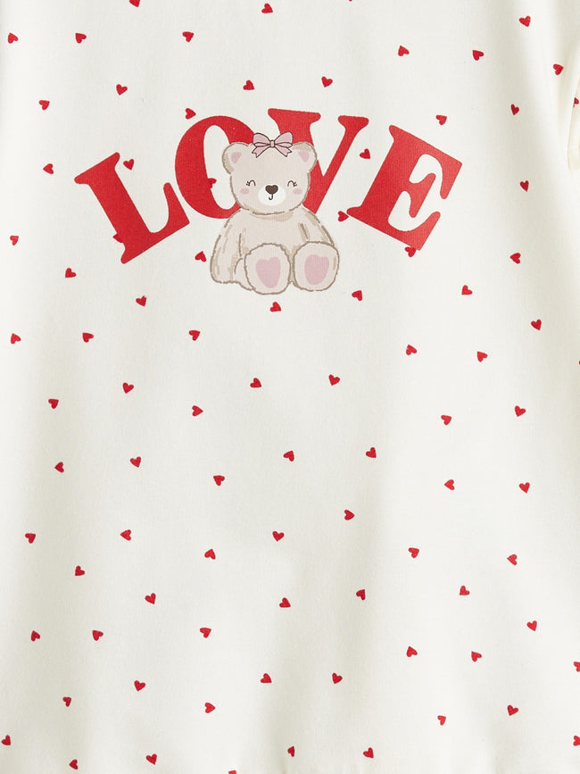 LCW Baby Crew Neck Ruffle Detail Baby Girls Sweatshirt Main Image