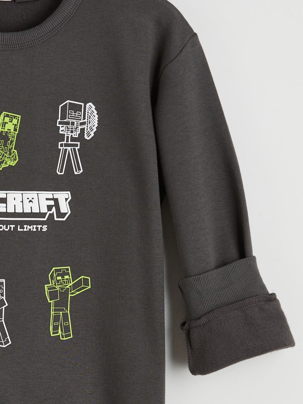LCW Kids Crew Neck Minecraft Printed Boys Sweatshirt