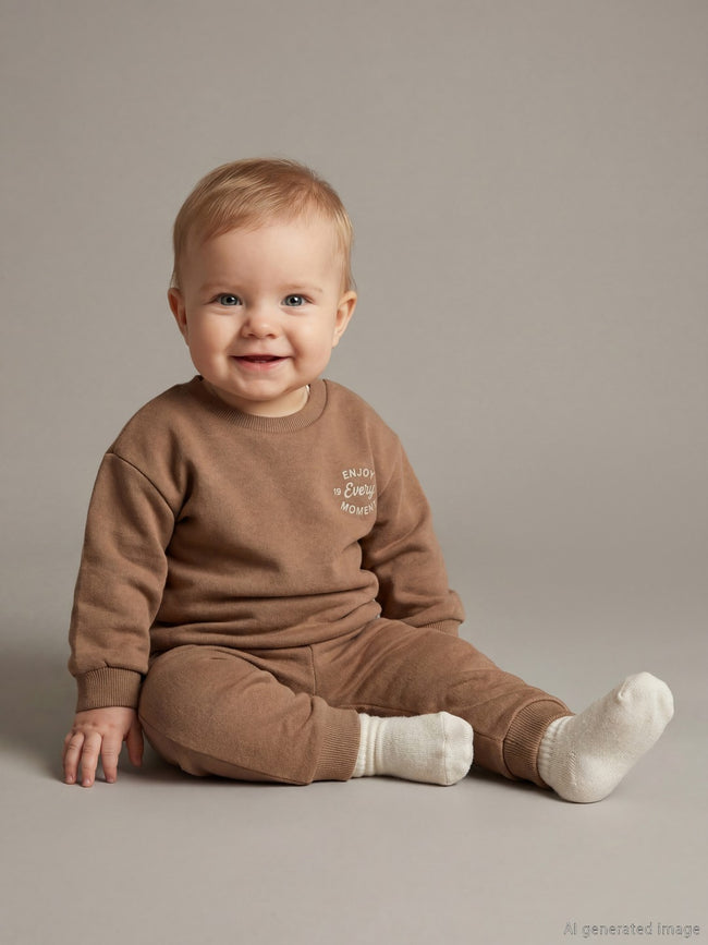 LCW Baby Printed Baby Boys Sweatshirt And Sweatpants Hover Image