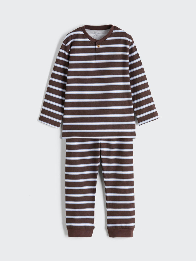 LCW Baby Crew Neck Striped Baby Boys Pyjama Set Main Image
