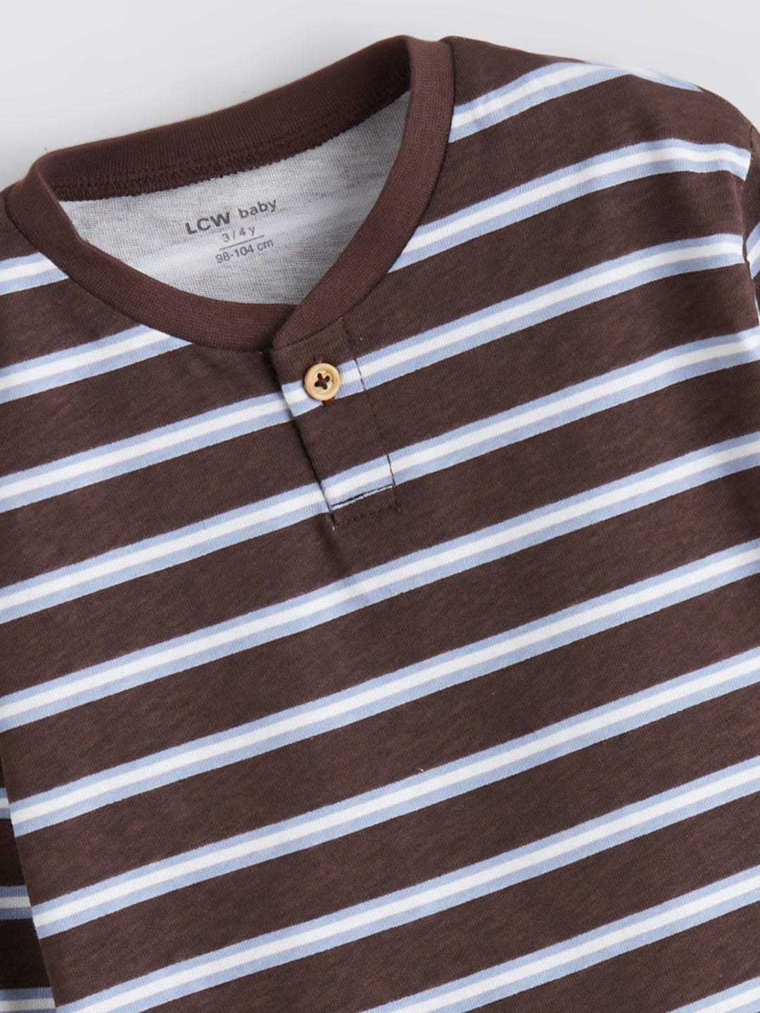 LCW Baby Crew Neck Striped Baby Boys Pyjama Set