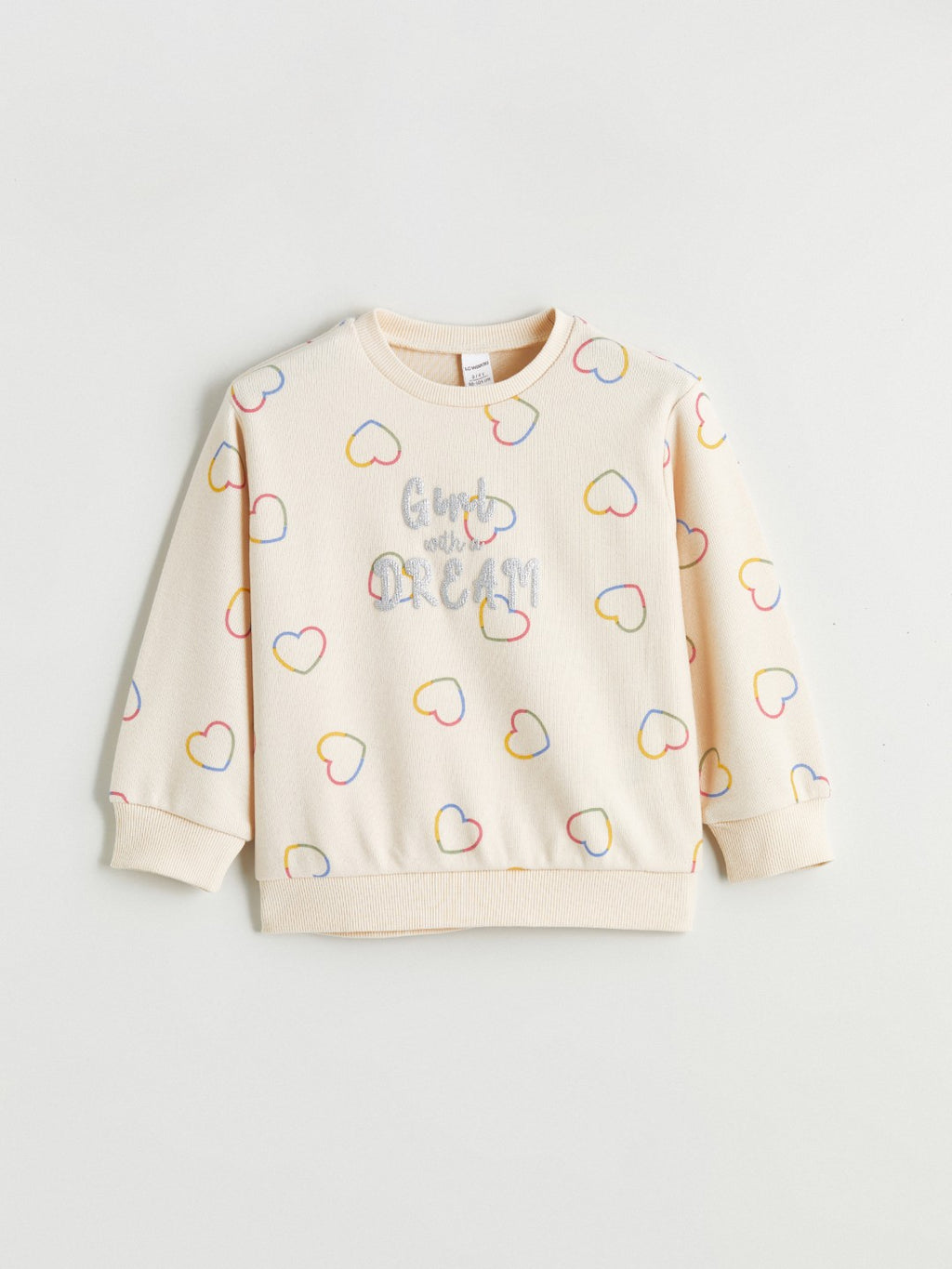 LCW Kids Crew Neck Printed Girls Sweatshirt