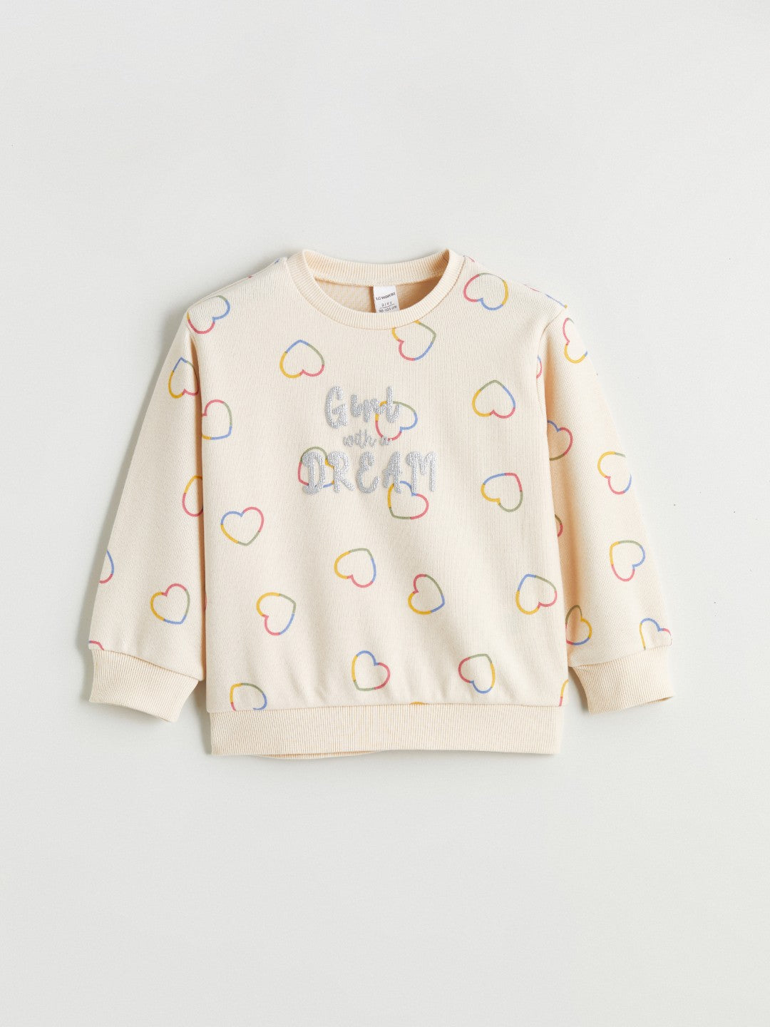 LCW Kids Crew Neck Printed Girls Sweatshirt