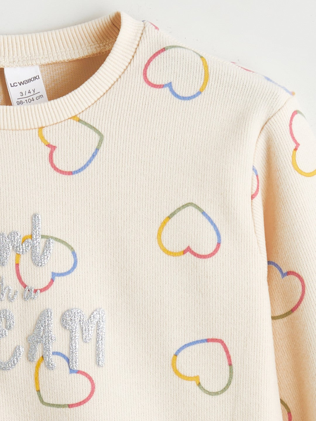 LCW Kids Crew Neck Printed Girls Sweatshirt