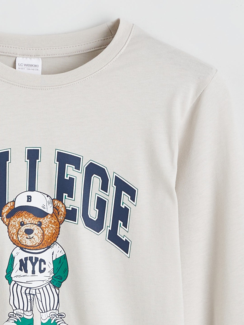 LCW Kids Crew Neck Teddy Bear Print Boy’S Pyjama Set