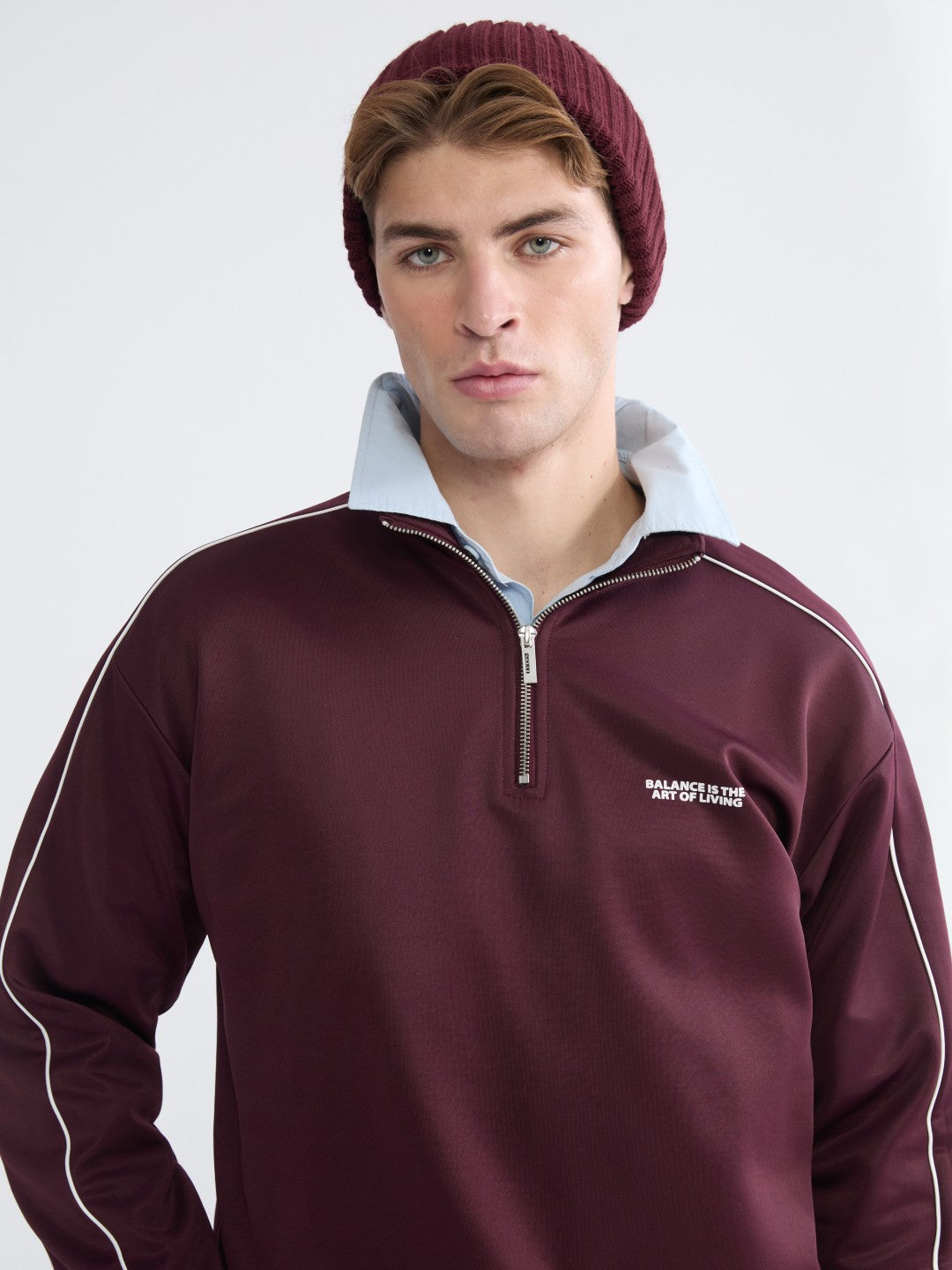 Xside Funnel Neck Printed Men Sweatshirt