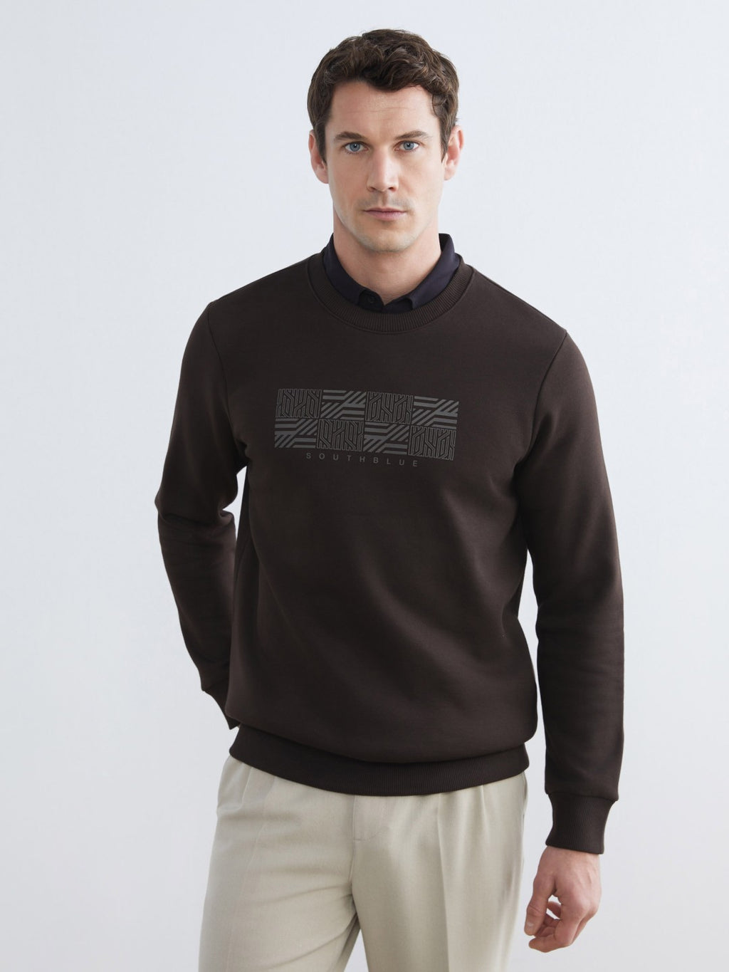 Southblue Crew Neck Printed Men Thick Sweatshirt