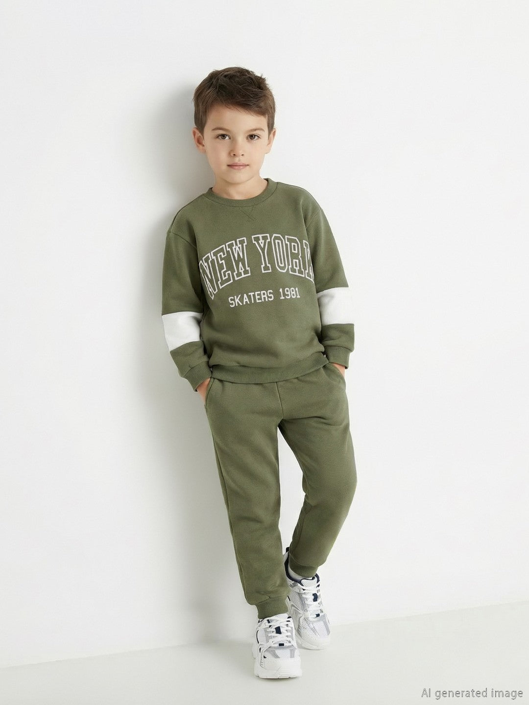 LCW Kids Printed Boys Sweatshirt And Sweatpants