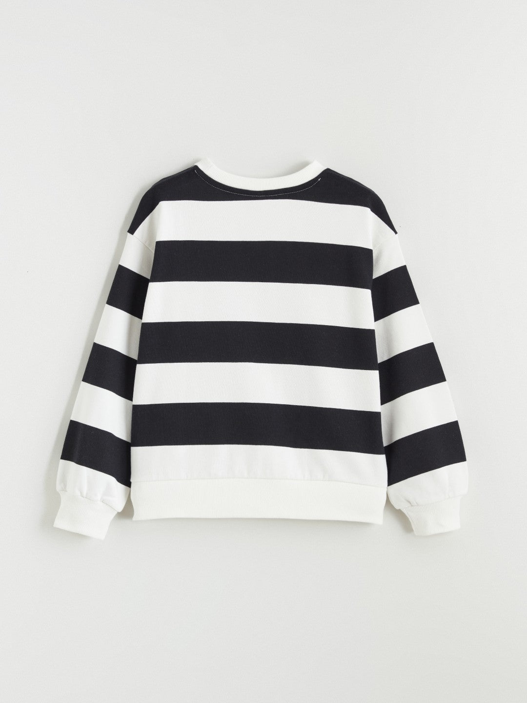 LCW Kids Crew Neck Striped Girls Thick Sweatshirt