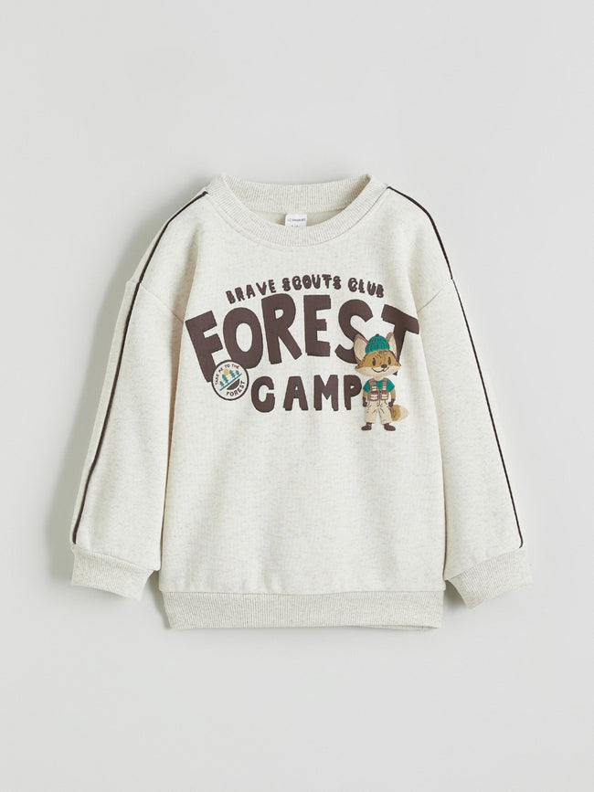 LCW Kids Printed Boys Thick Sweatshirt Hover Image