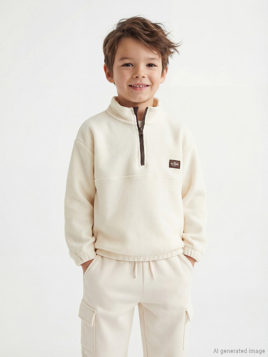 LCW Kids Boys Funnel Neck Fleece Sweatshirt