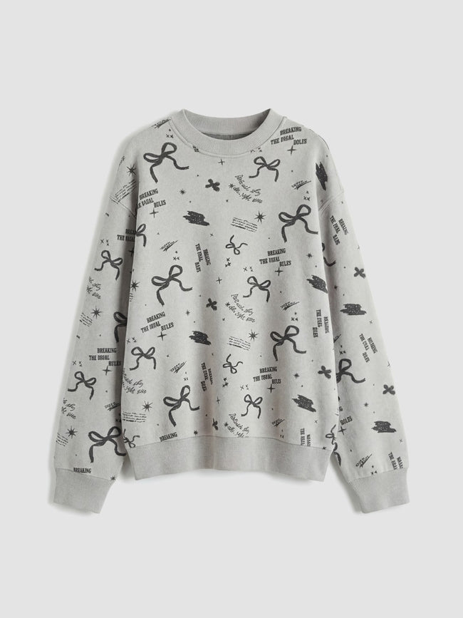LCW Kids Girl Grey Sweatshirt Hover Image