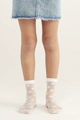 White Pretty Moon Daısy Socks