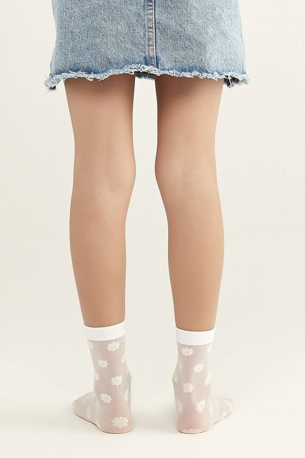 White Pretty Moon Daısy Socks