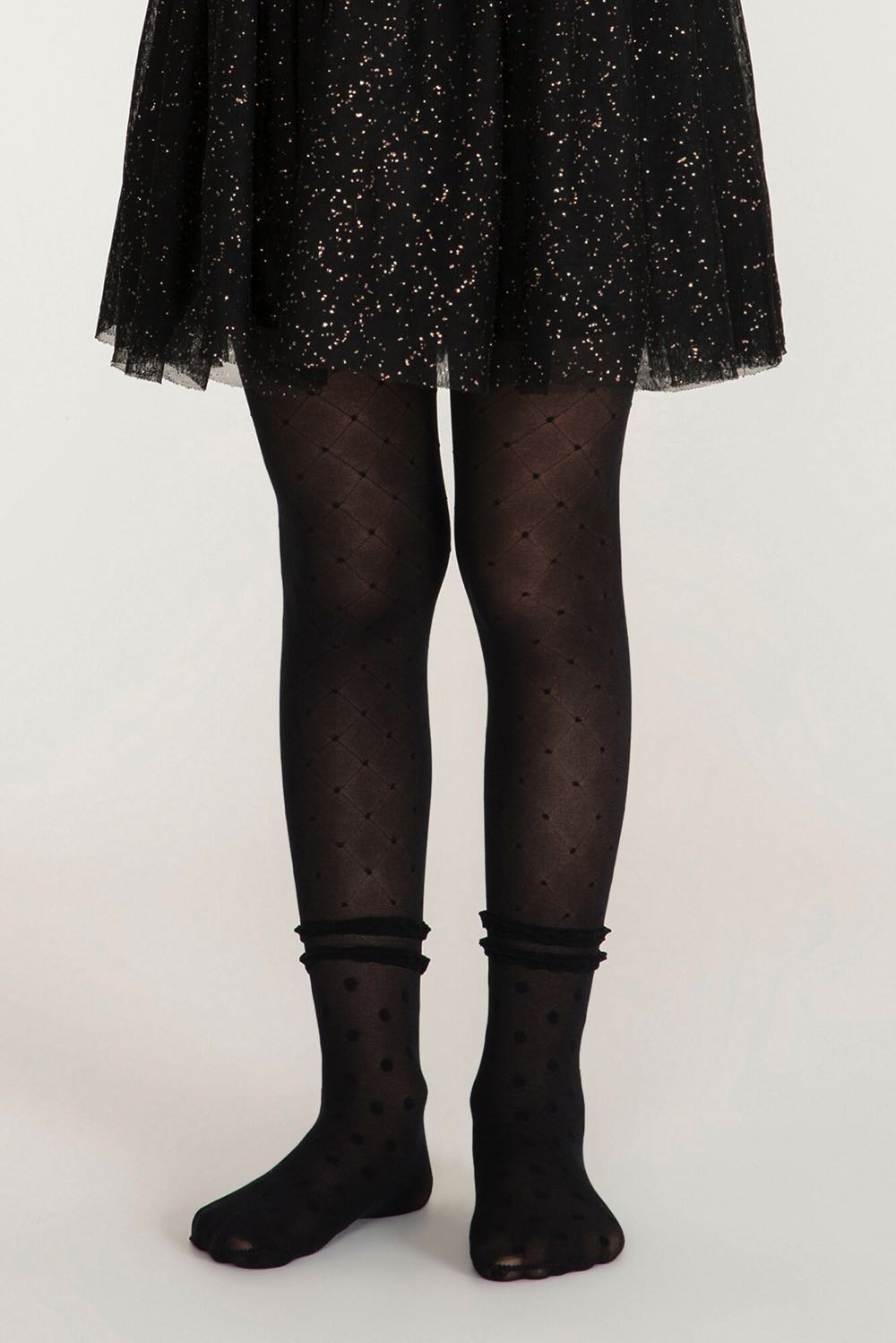 Black Pretty Cross Tights