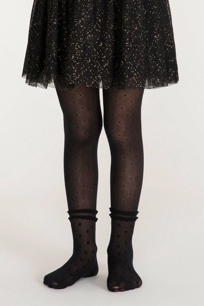 Black Pretty Cross Tights Hover Image