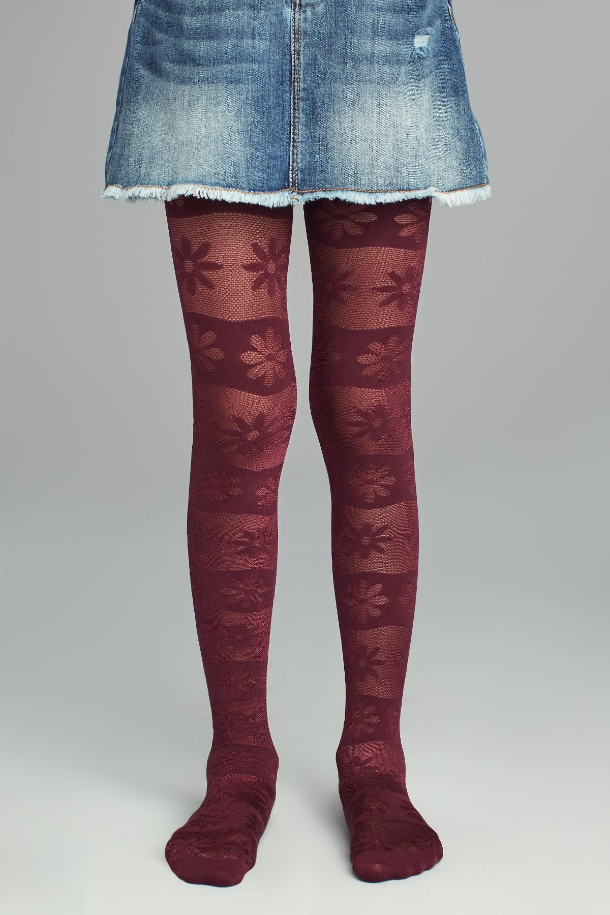 Black Pretty Basic Flower Tights