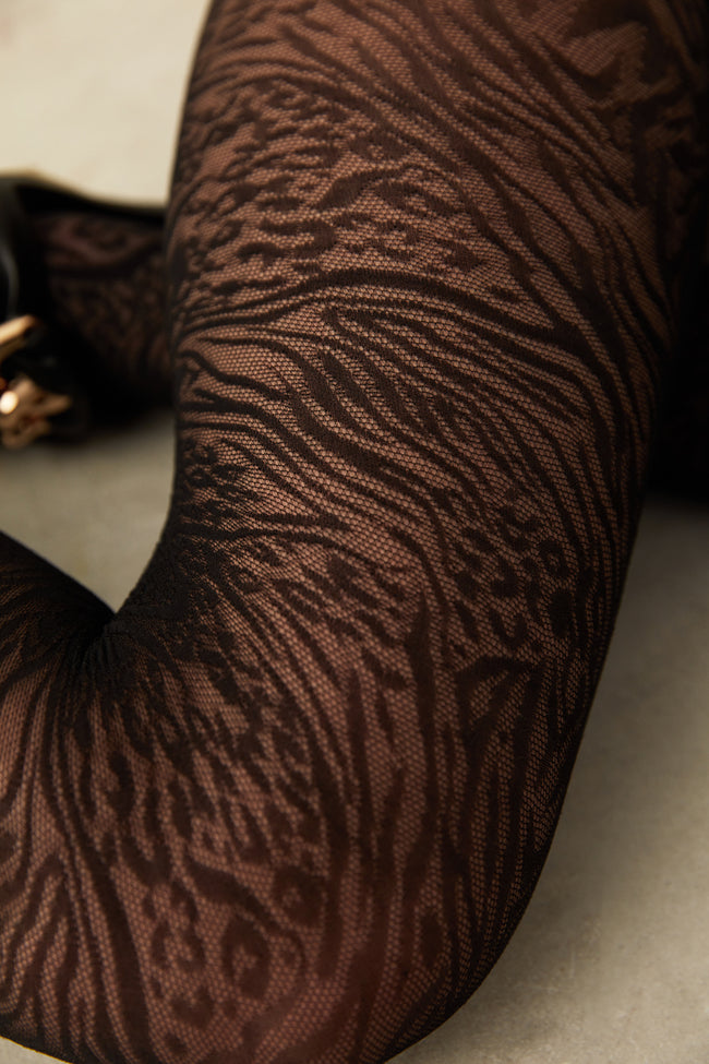 Black Waved Pantyhose-Pentilicious Main Image