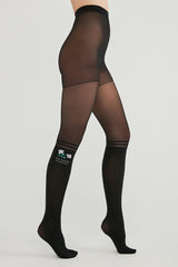 Black Whıte Daısy Tights