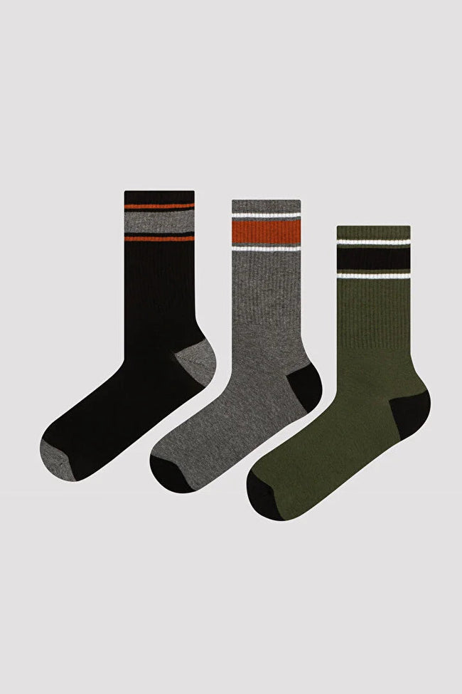 Black Boys Comfy Basic 3In1 Socks Hover Image