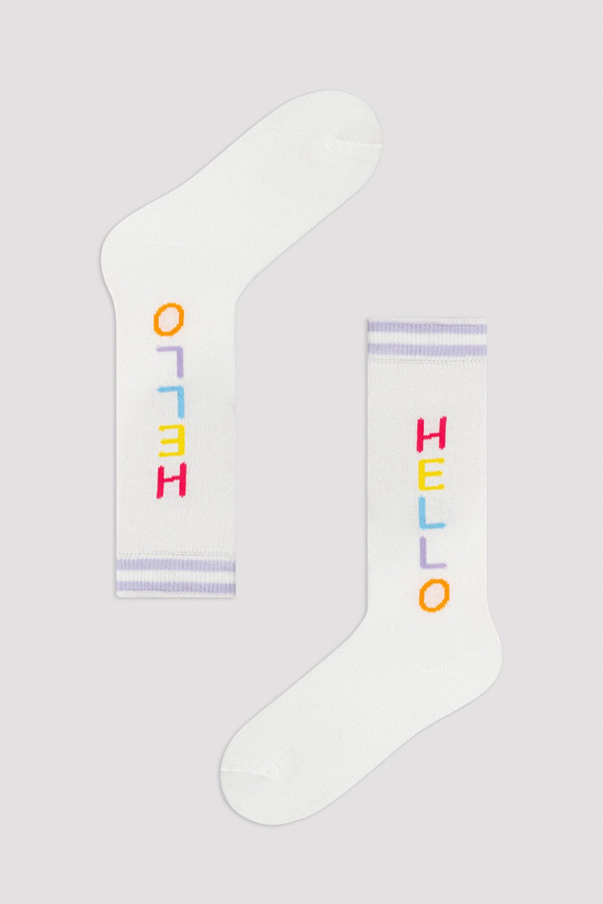 Marshmellow Girls White Hello Pants Socks