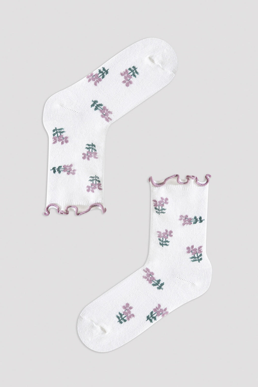Multi Colour Girls Floral Socket Socks