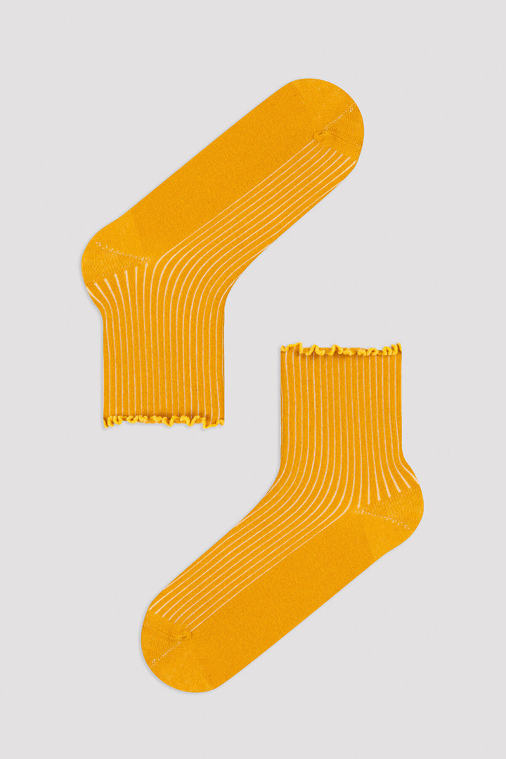 Green Frill 2In1 Socket Socks