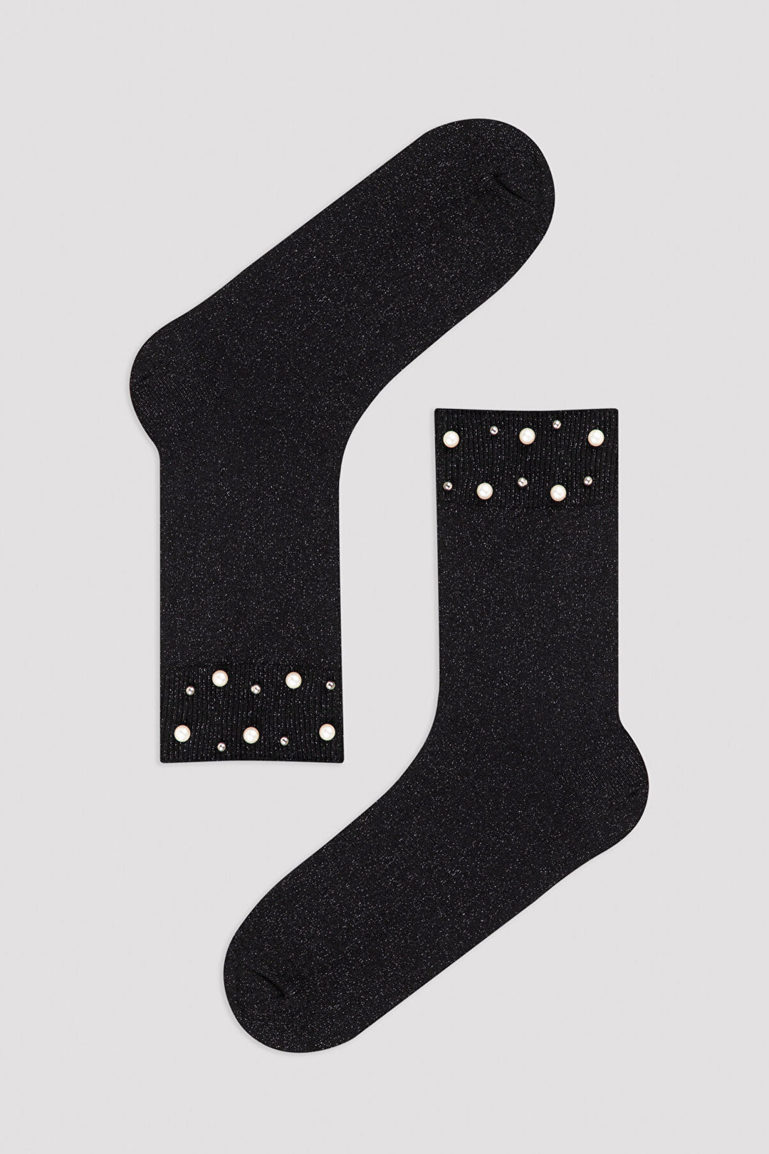 Black Inci Taşlı Soket Socks