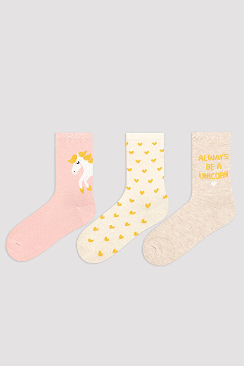 Girls Princess Unicorn 3In1 Socks